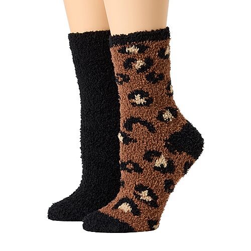 Mixit Womens 2 Pair Crew Socks In Black