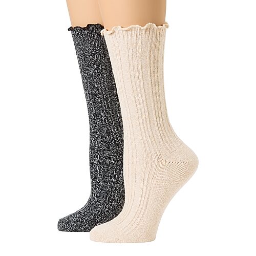 Mixit Essentials Womens 2 Pair Crew Socks In Black
