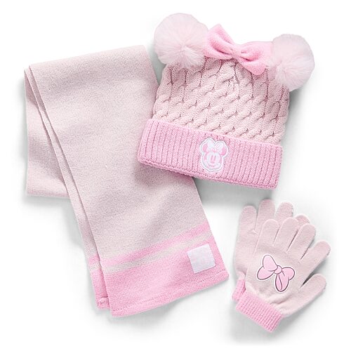 Disney Collection Big Kid Girls 3-pc. Minnie Mouse Cold Weather Set In Pink