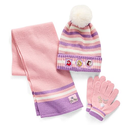 Disney Collection Big Kid Girls 3-pc. Princess Cold Weather Set In Pink