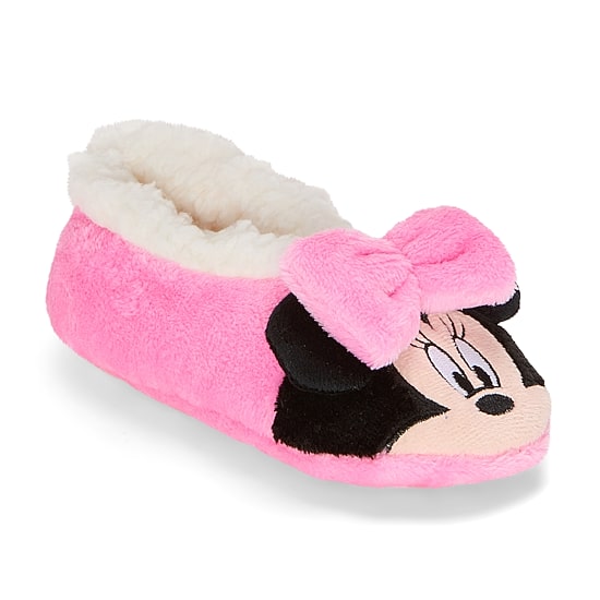 Disney Collection Girls Minnie Mouse Slip-On Slippers