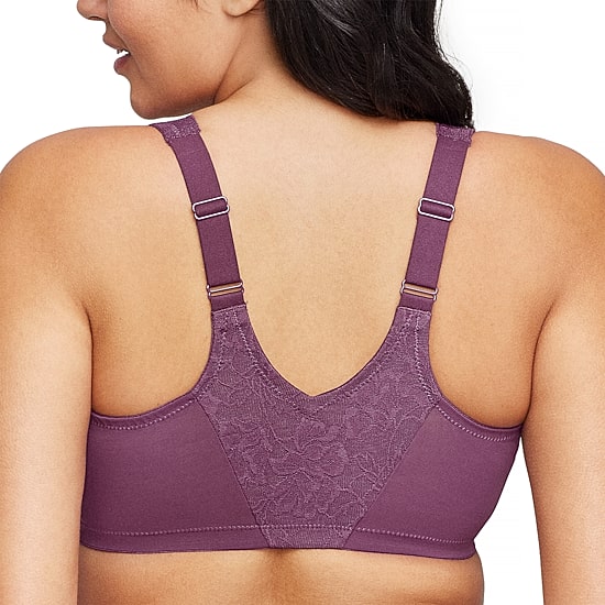 Glamorise Lacey T-Back Front-Closure WonderWire® Underwire Bra-9246