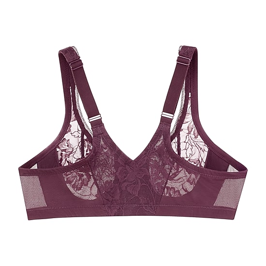 Glamorise Lacey T-Back Front-Closure WonderWire® Underwire Bra-9246