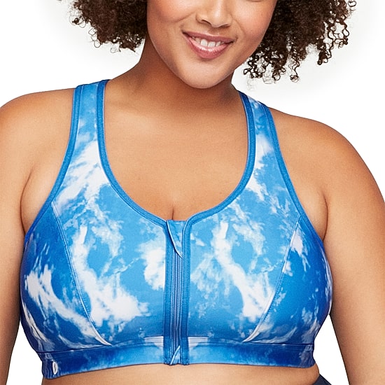 Glamorise® Zip Up Front Closure Sports Bra -9266