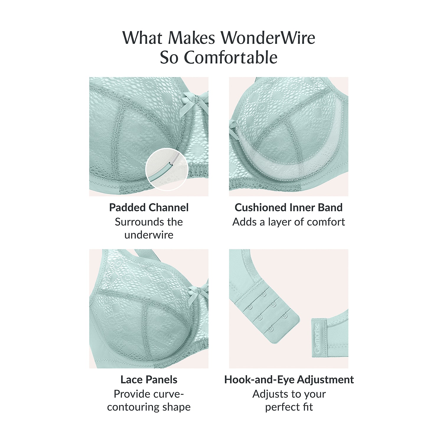 Glamorise Lace Comfort WonderWire® Underwire Bra-9855
