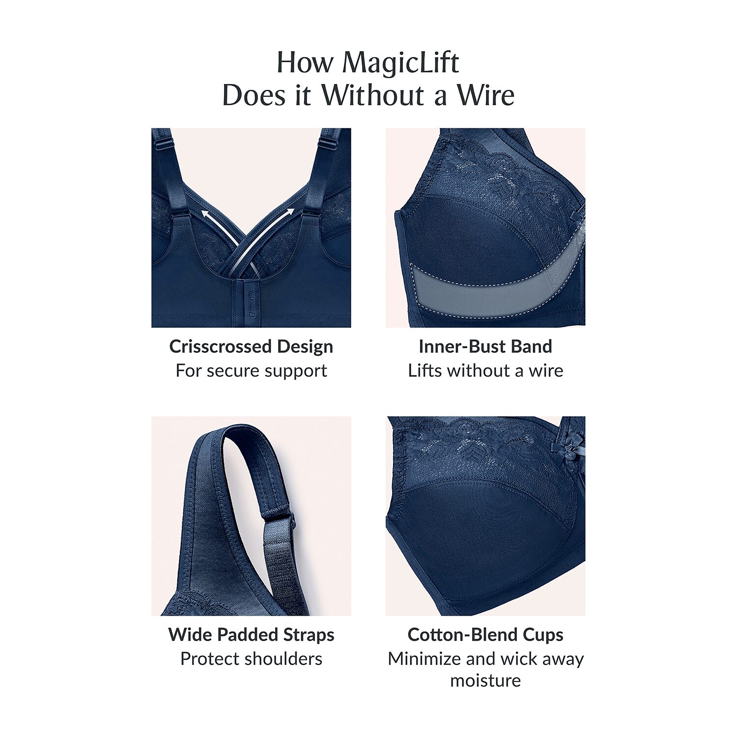 Glamorise MagicLift® Minimizer Wirefree Bra-1003
