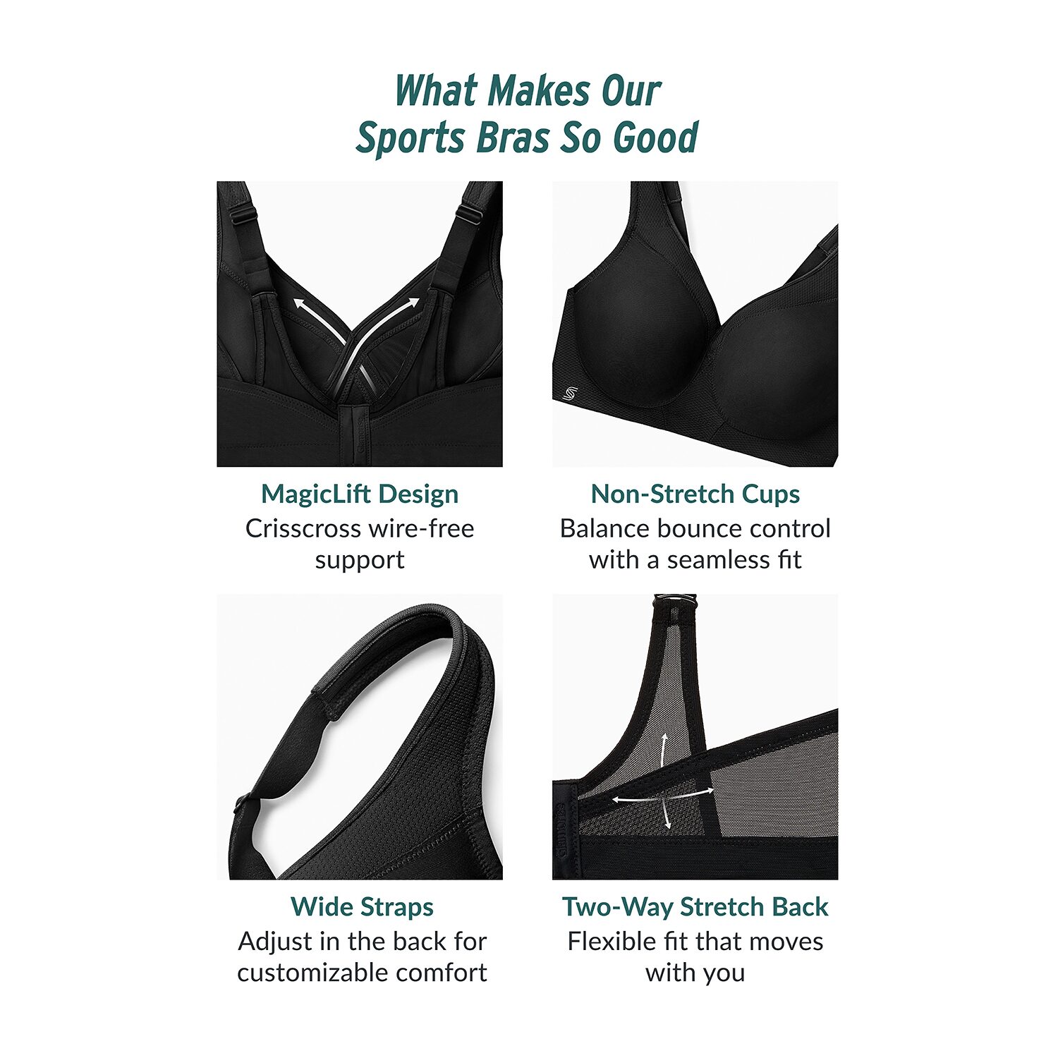 Glamorise Womens Seamless High Support Sports Wireless Bra 1006