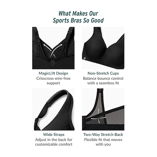 Glamorise Womens Seamless High Support Sports Wireless Sports Bra 1006