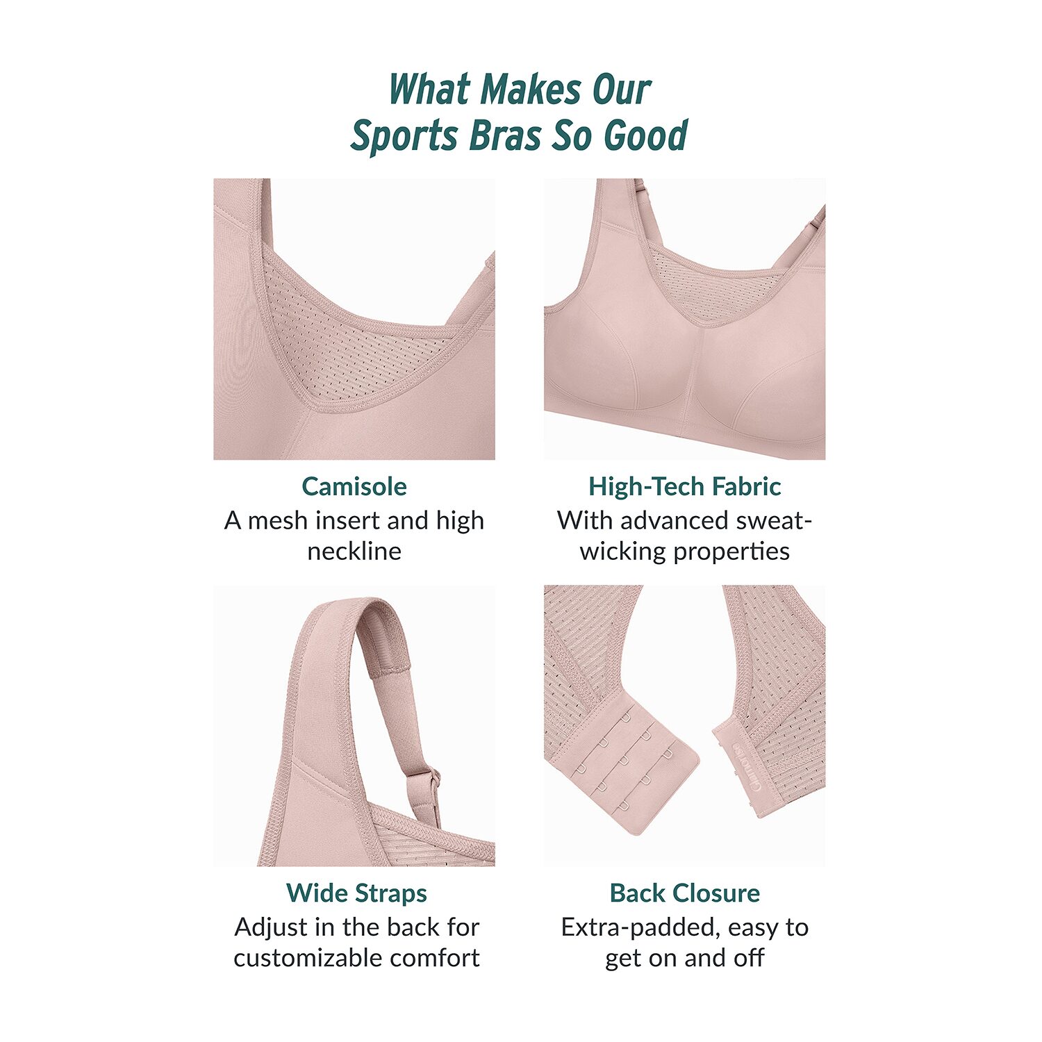 Glamorise Womens High Support Sports Wireless Bra 1067