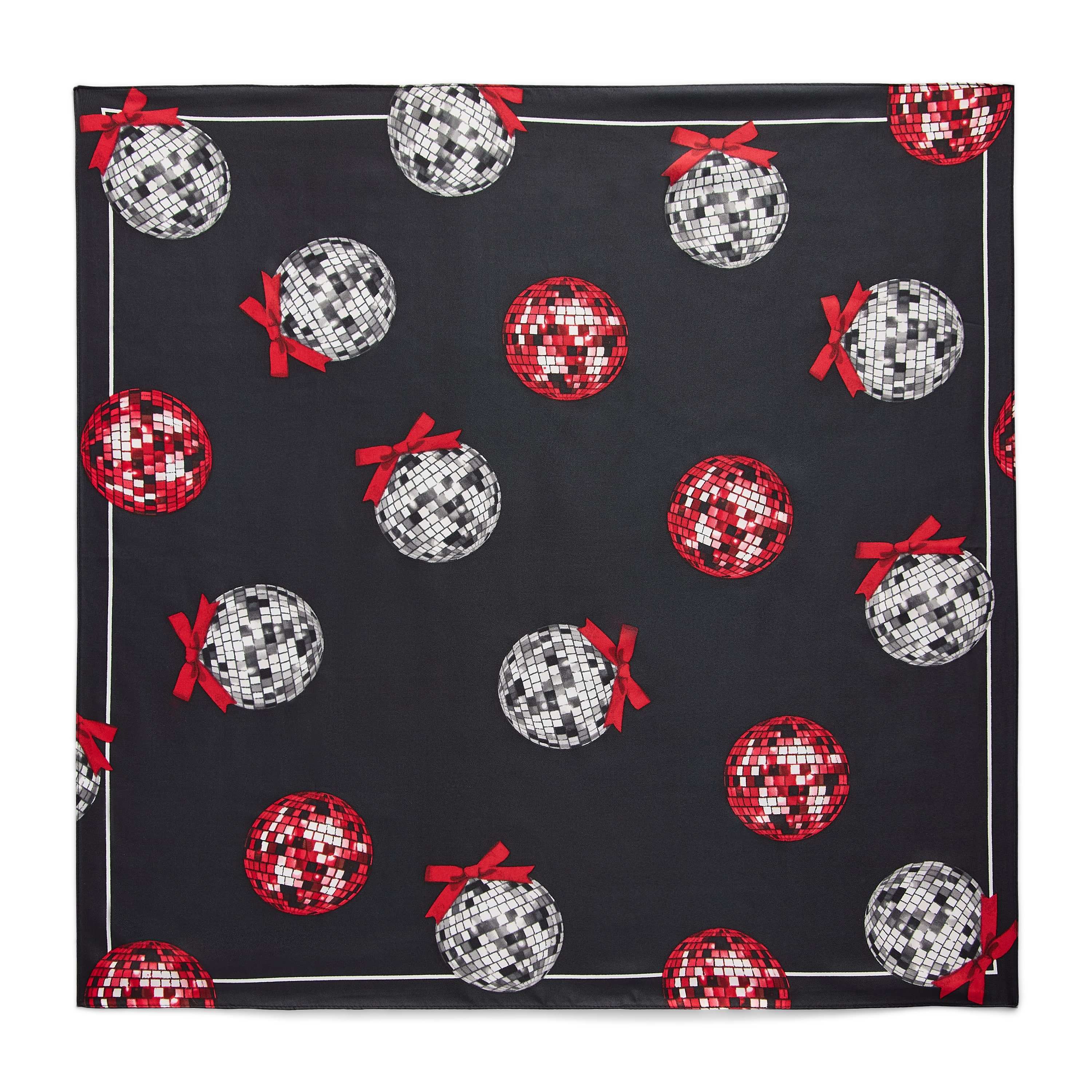 Collection Xiix Jingle Ball Disco Ball Printed Square Scarf