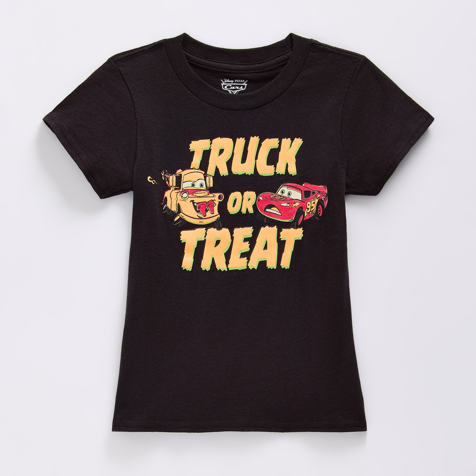 Disney Collection Boys Crew Neck Short Sleeve Regular Fit Cars Graphic T-Shirt