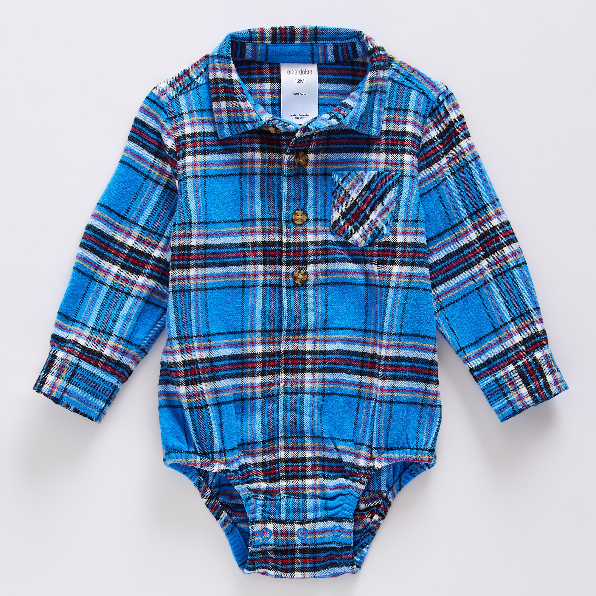 Okie Dokie Baby Boys Long Sleeve Bodysuit
