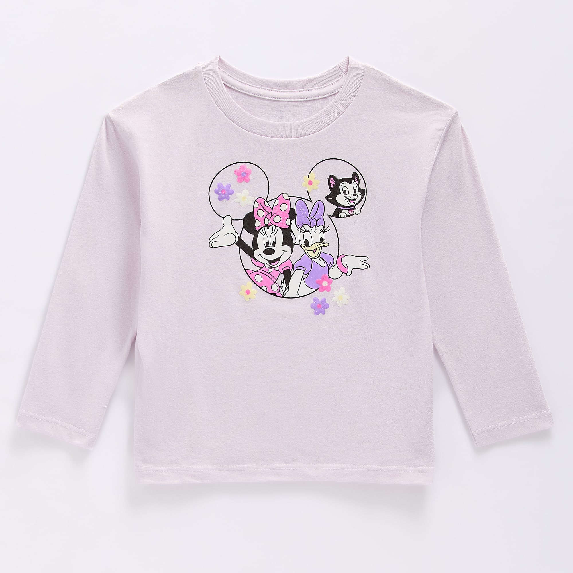 Toddler Girls Crew Neck Long Sleeve Regular Fit Minnie Mouse Graphic T-Shirt