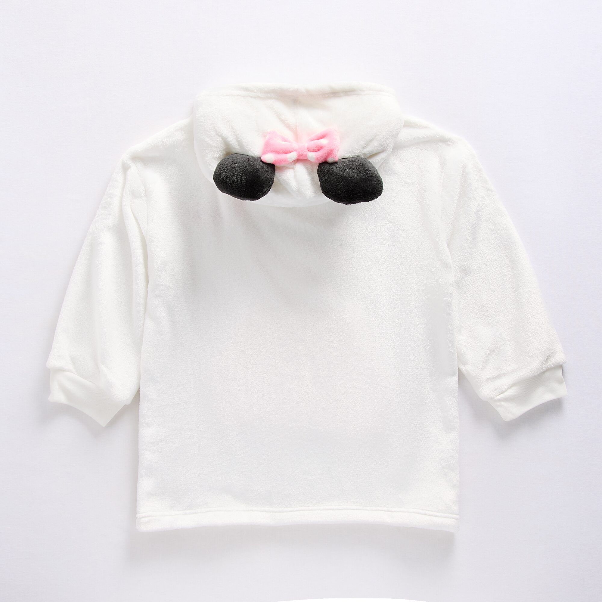 Disney Collection Girls Long Sleeve Embroidered Minnie Mouse Fleece Hoodie