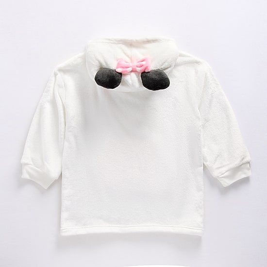 Disney Collection Little & Big Kid Girls Long Sleeve Embroidered Minnie Mouse Fleece Hoodie