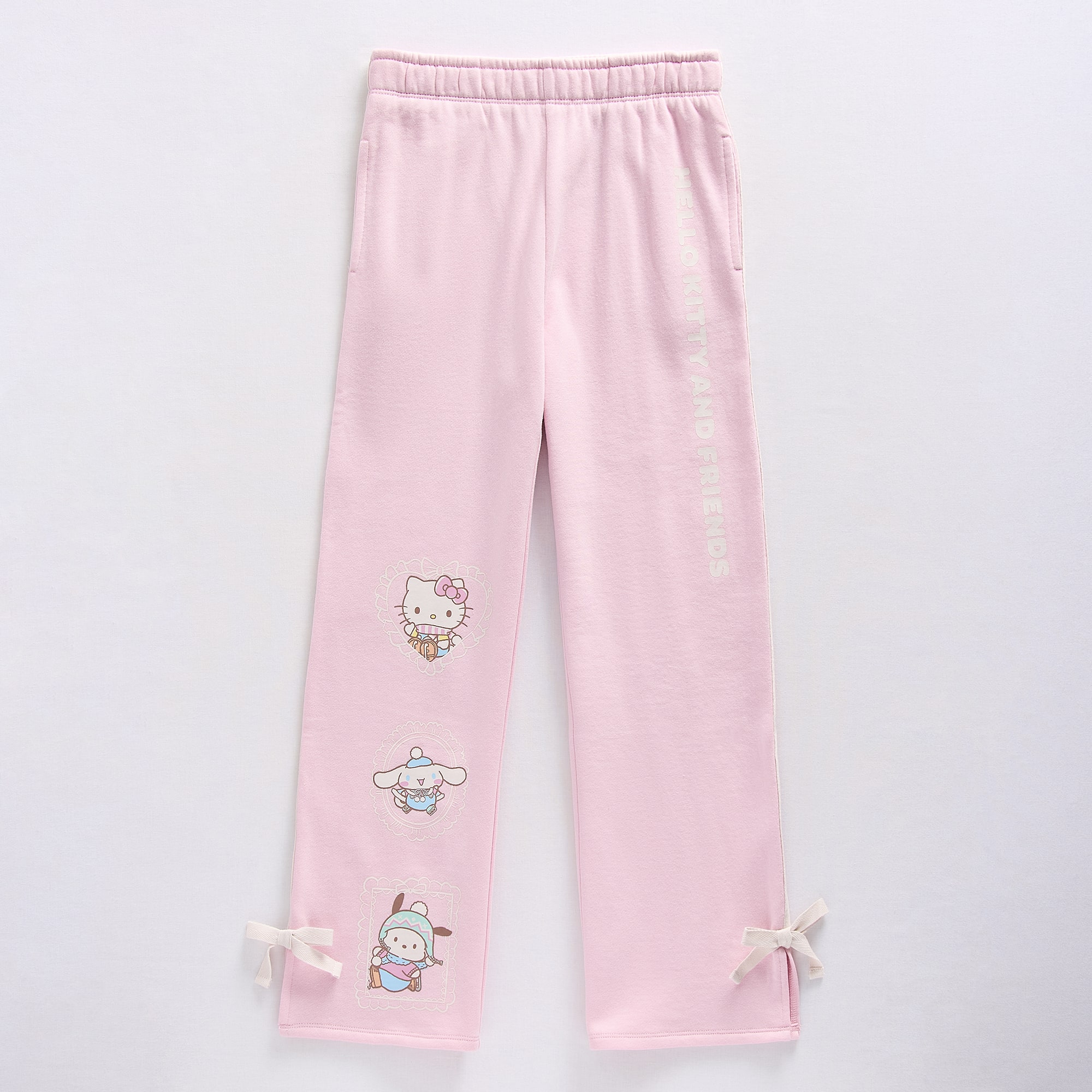 Little & Big Kid Girls Straight Regular Fit Hello Kitty Cinnamoroll Fleece Pull-On Pant