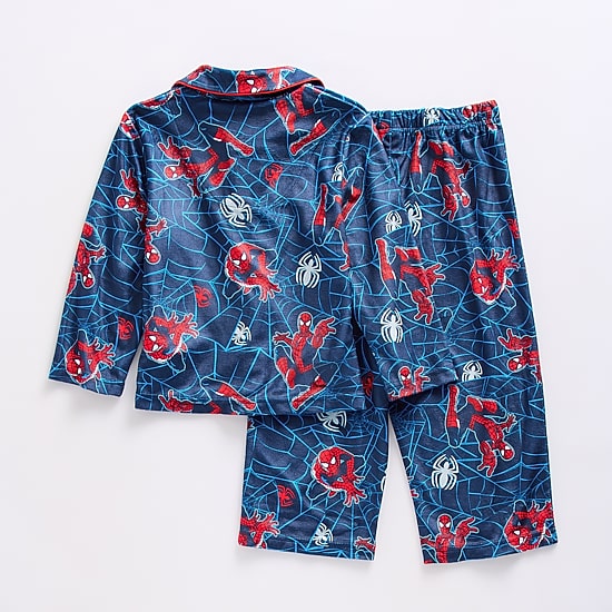 Disney Collection Toddler Boys Marvel Spiderman Velour Long Sleeve 2-pc. Pajama Set