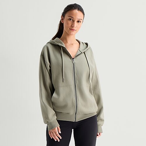 Xersion Womens Long Sleeve Zipper Active Tall Hoodie In Gray