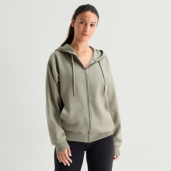 Xersion Graphic Womens Long Sleeve Zipper Active Tall Hoodie