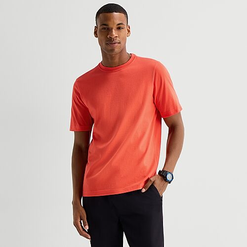Xersion Xtreme Cotton Mens Crew Neck Short Sleeve T-shirt In Orange