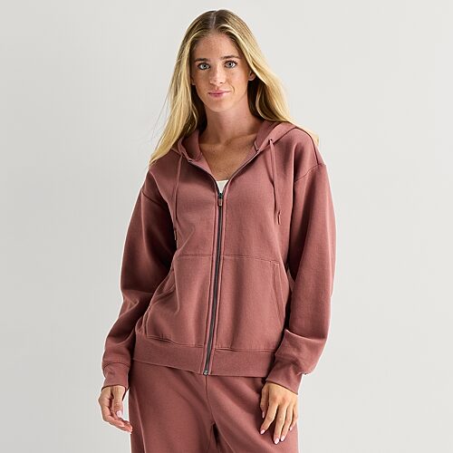 Xersion Womens Long Sleeve Zipper Active Tall Hoodie In Red
