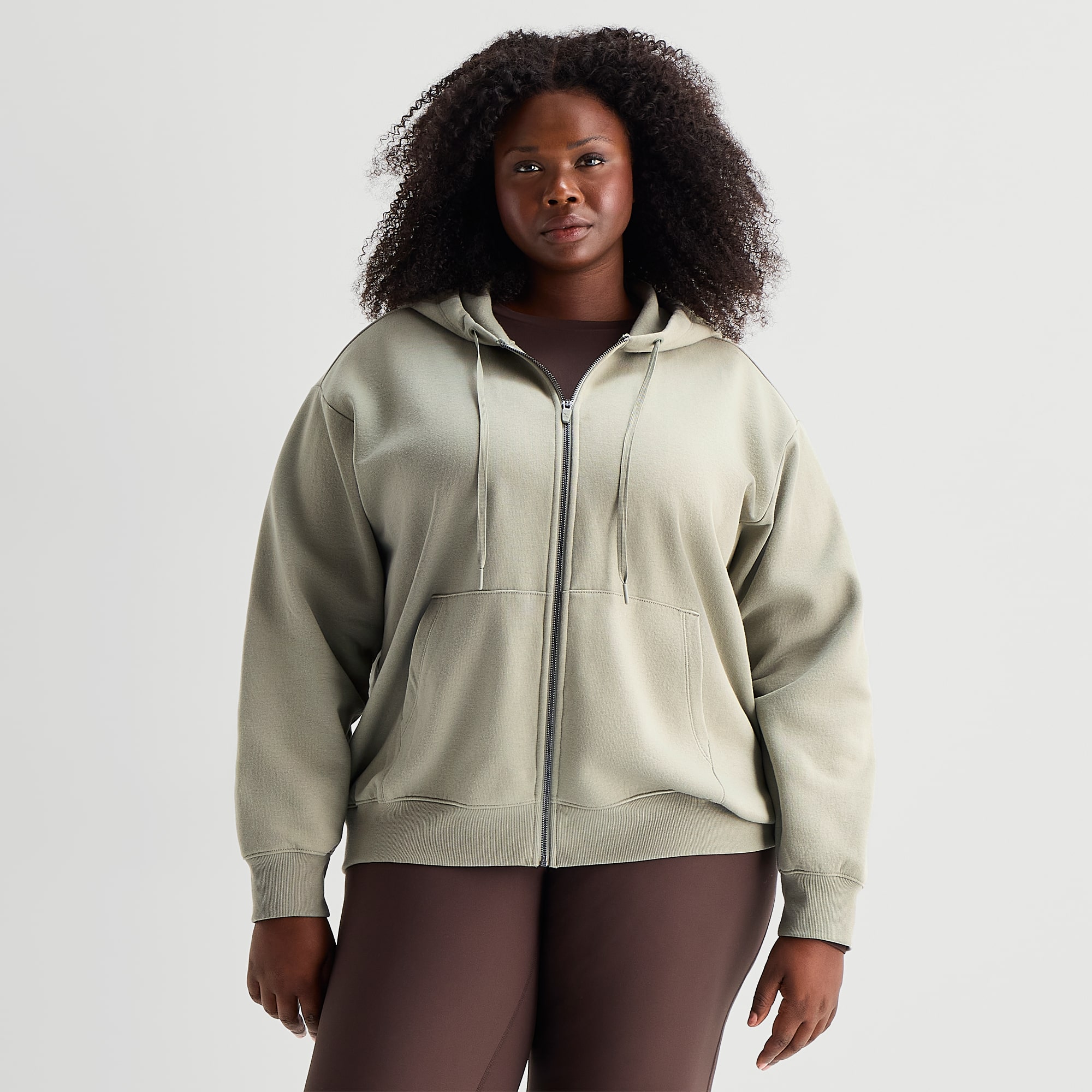 Xersion Womens Long Sleeve Zipper Active Plus Hoodie