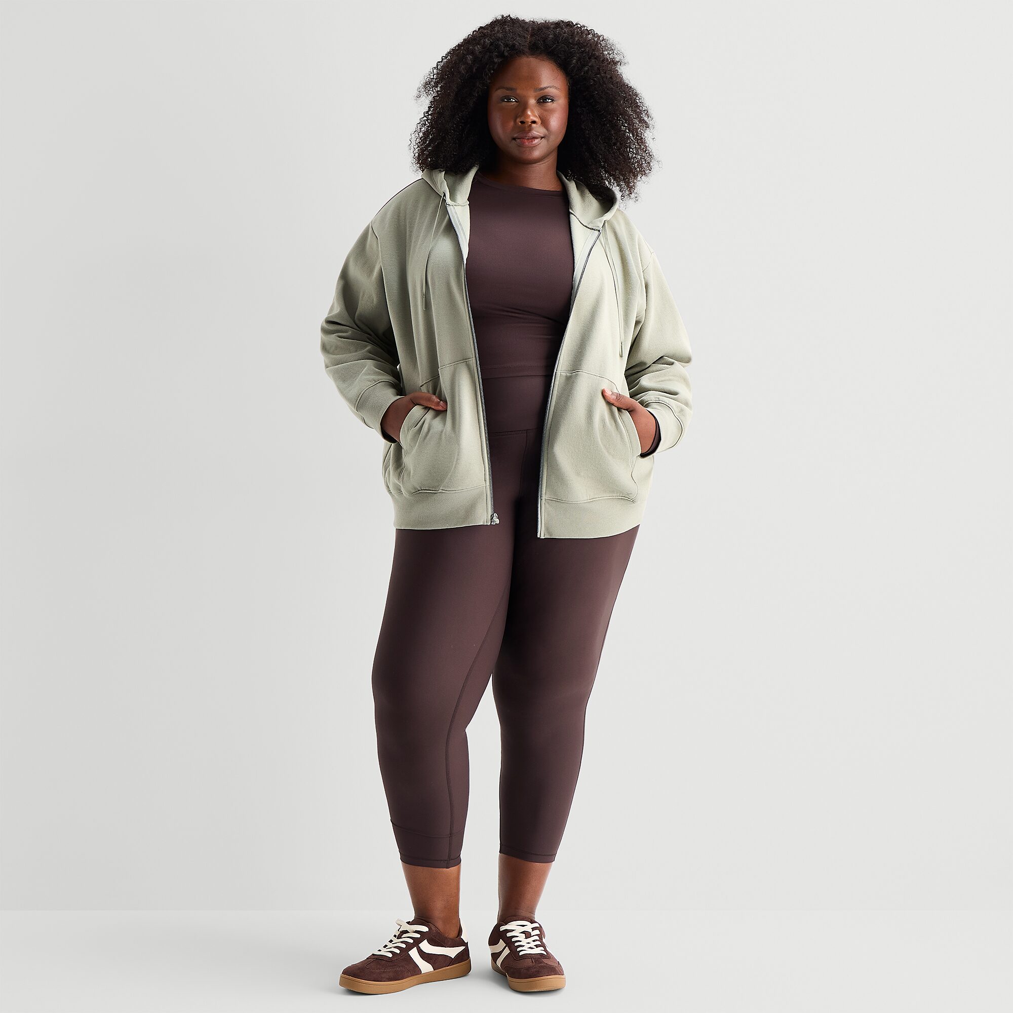 Xersion Womens Long Sleeve Zipper Active Plus Hoodie