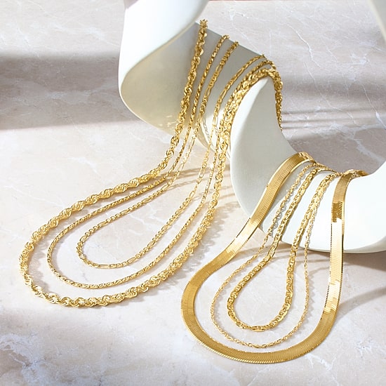 Womens 14K Gold 18 Inch Link Chain Necklace