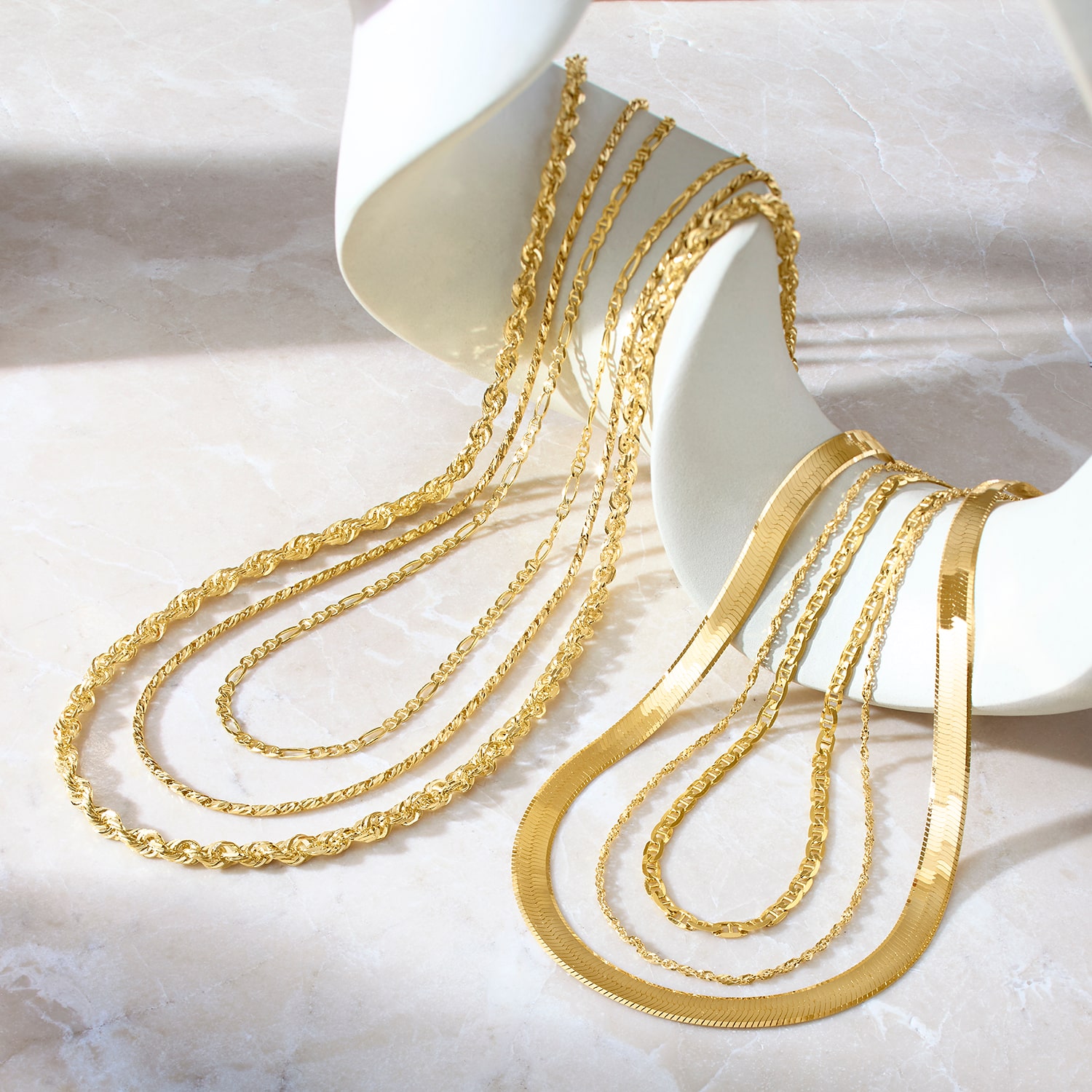 14K Gold 16 - 22 Inch Solid Singapore Chain Necklace