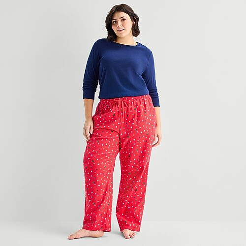Sleep Chic Womens Flannel Pajama Pants In Red