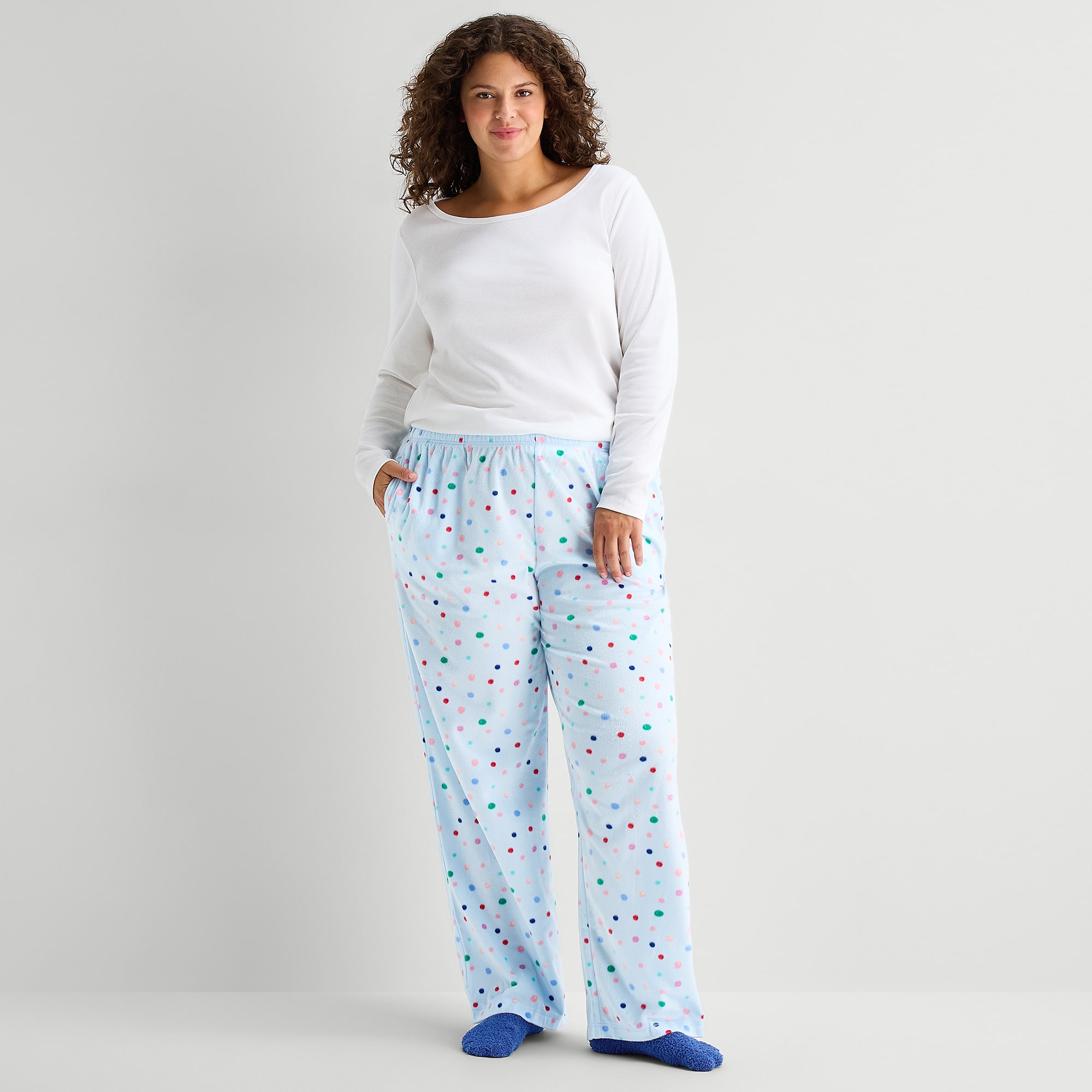 Sleep Chic With Sock Womens Fleece 2-pc. Pajama Pants - JCPenney