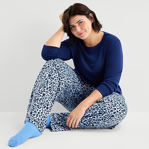 Sleep Chic Womens Fleece 2-pc. Pajama Pants In Red