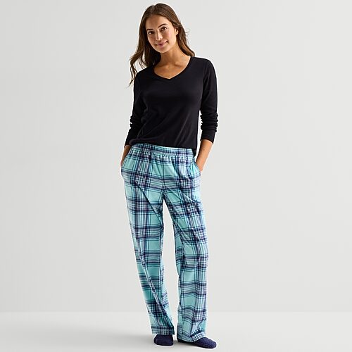 Sleep Chic Womens Fleece 2-pc. Pajama Pants In Gray