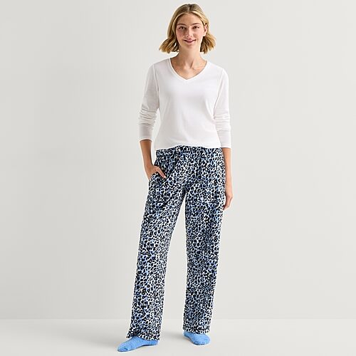 Sleep Chic Womens Fleece 2-pc. Pajama Pants In Pink