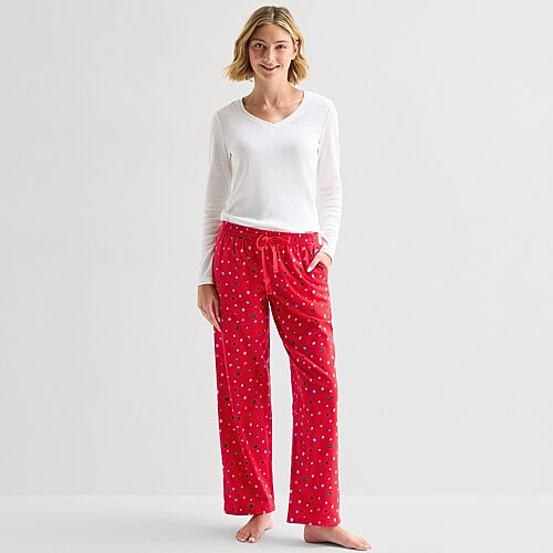 Sleep Chic Womens Flannel Pajama Pants In Red