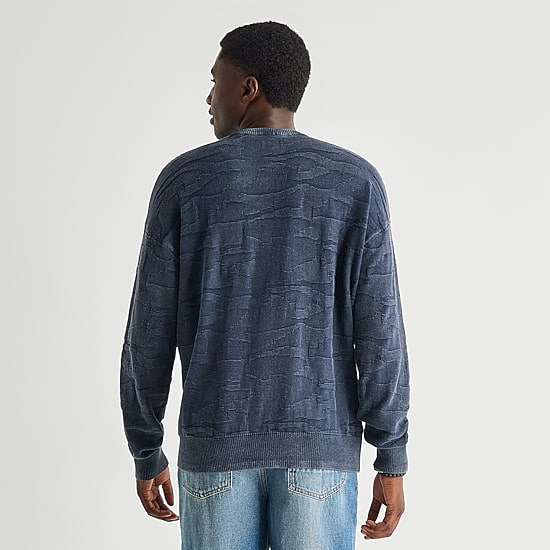 Arizona Mens Crew Neck Long Sleeve Pullover Sweater