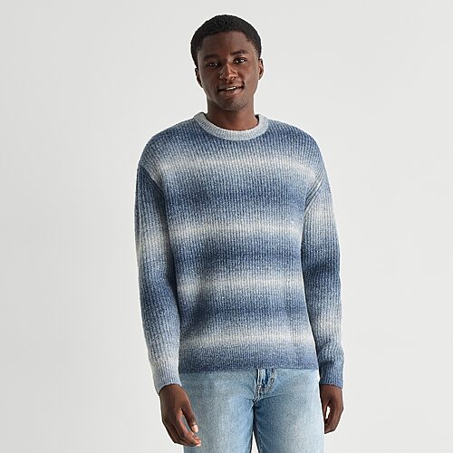 Arizona Mens Crew Neck Long Sleeve Pullover Sweater In Blue