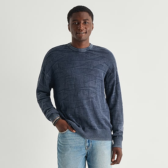 Arizona Mens Crew Neck Long Sleeve Pullover Sweater