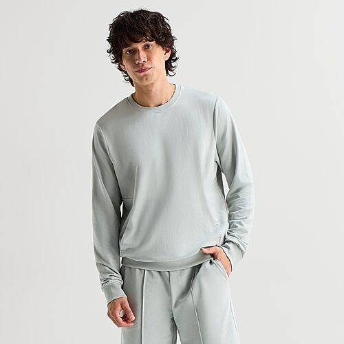Stylus Mens Crew Neck Long Sleeve T-shirt In Green
