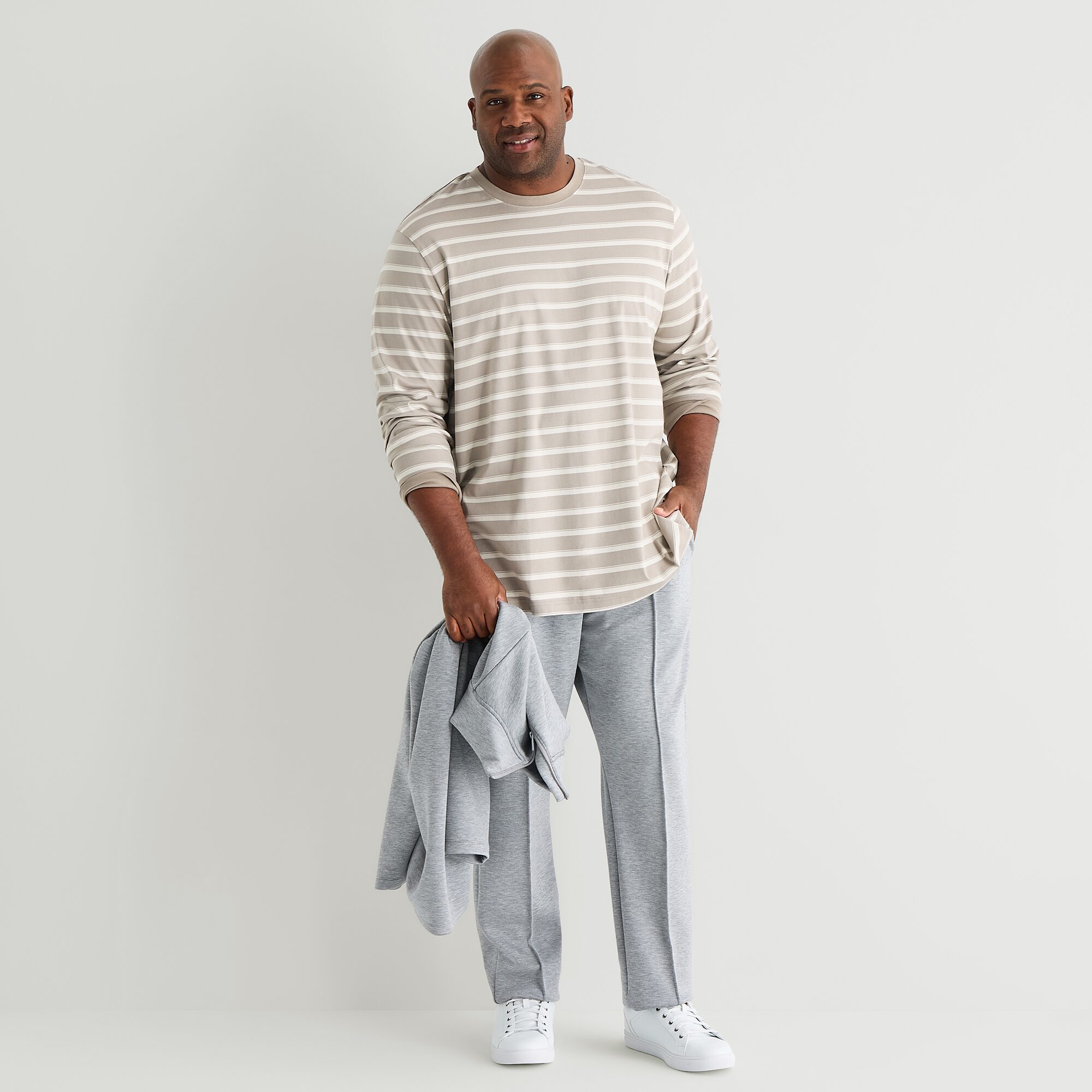 Stylus Mens Crew Neck Long Sleeve Big and Tall T-Shirt