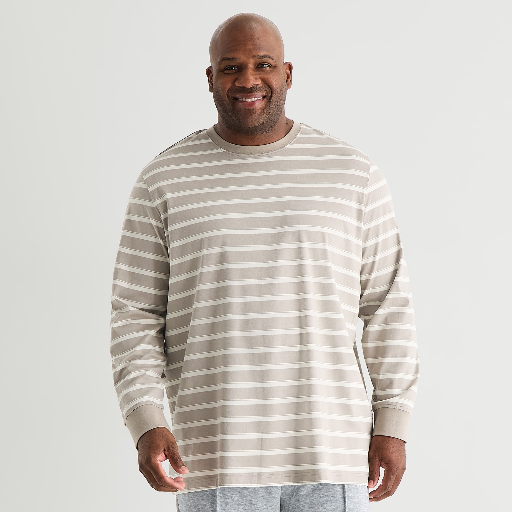 Stylus Mens Crew Neck Long Sleeve Big and Tall T-Shirt