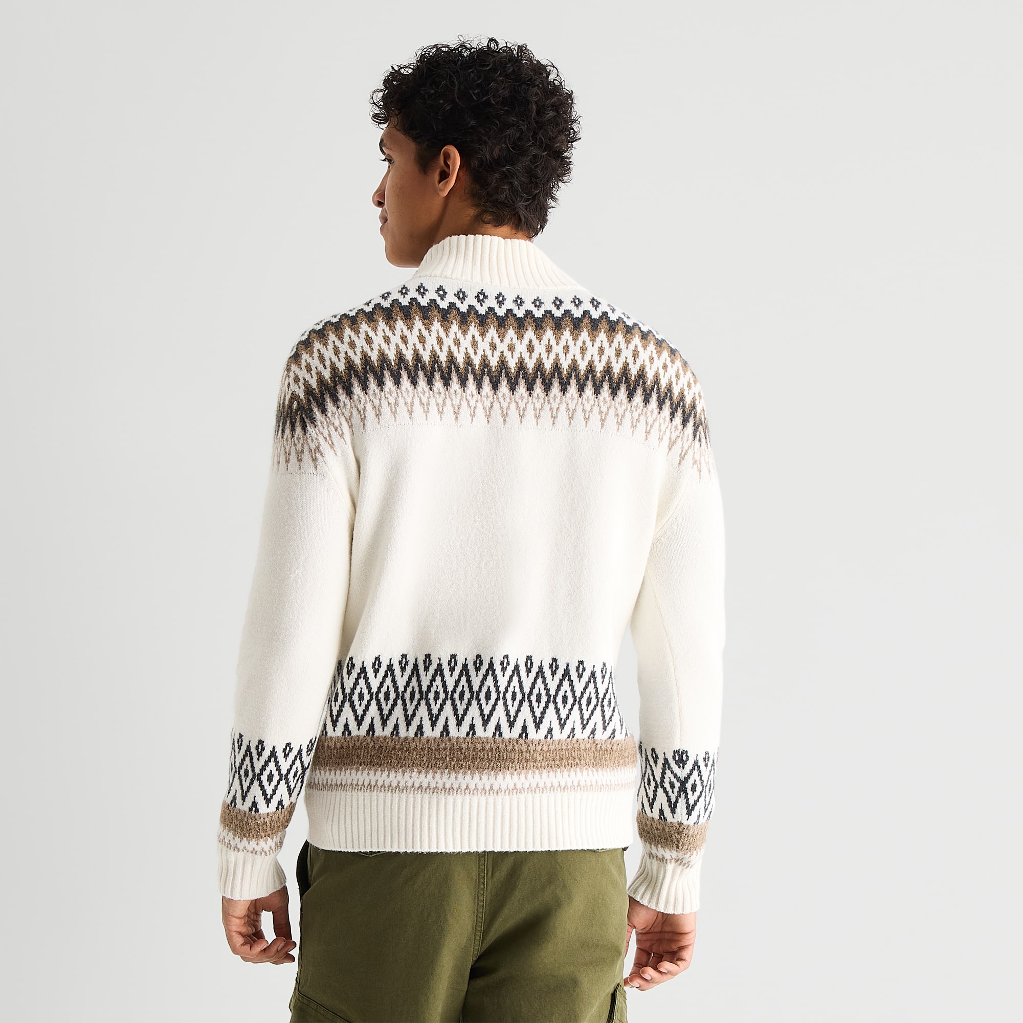 mutual weave Mens Mock Neck Long Sleeve Pullover Sweater