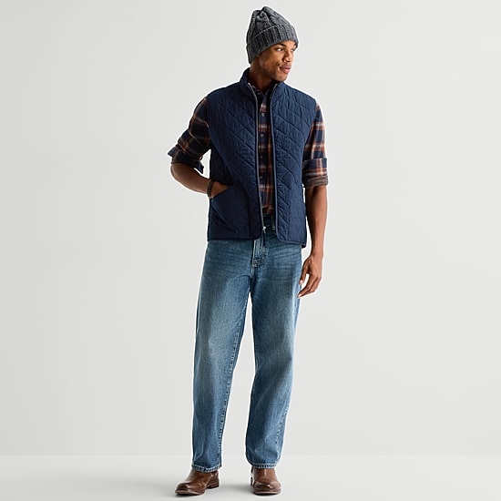 mutual weave Mens Midweight Quilted Vest