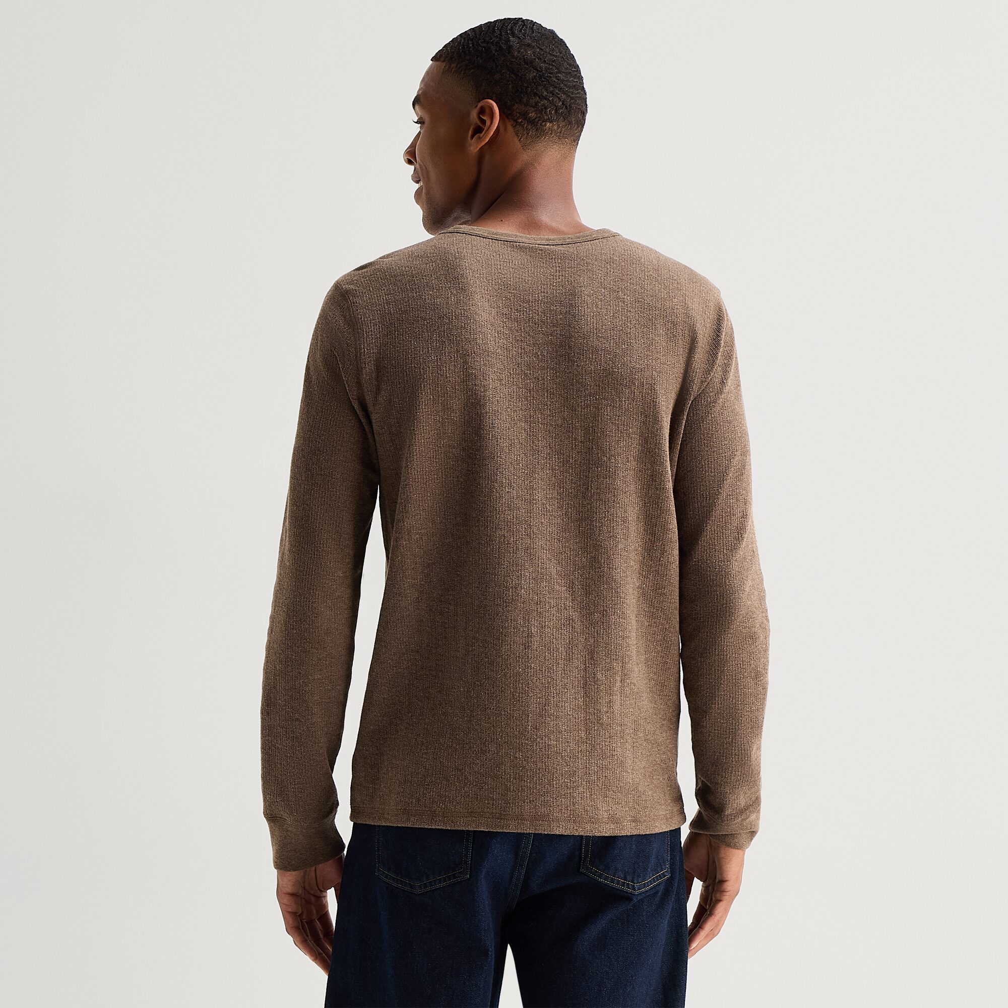 mutual weave Mens Crew Neck Long Sleeve T-Shirt