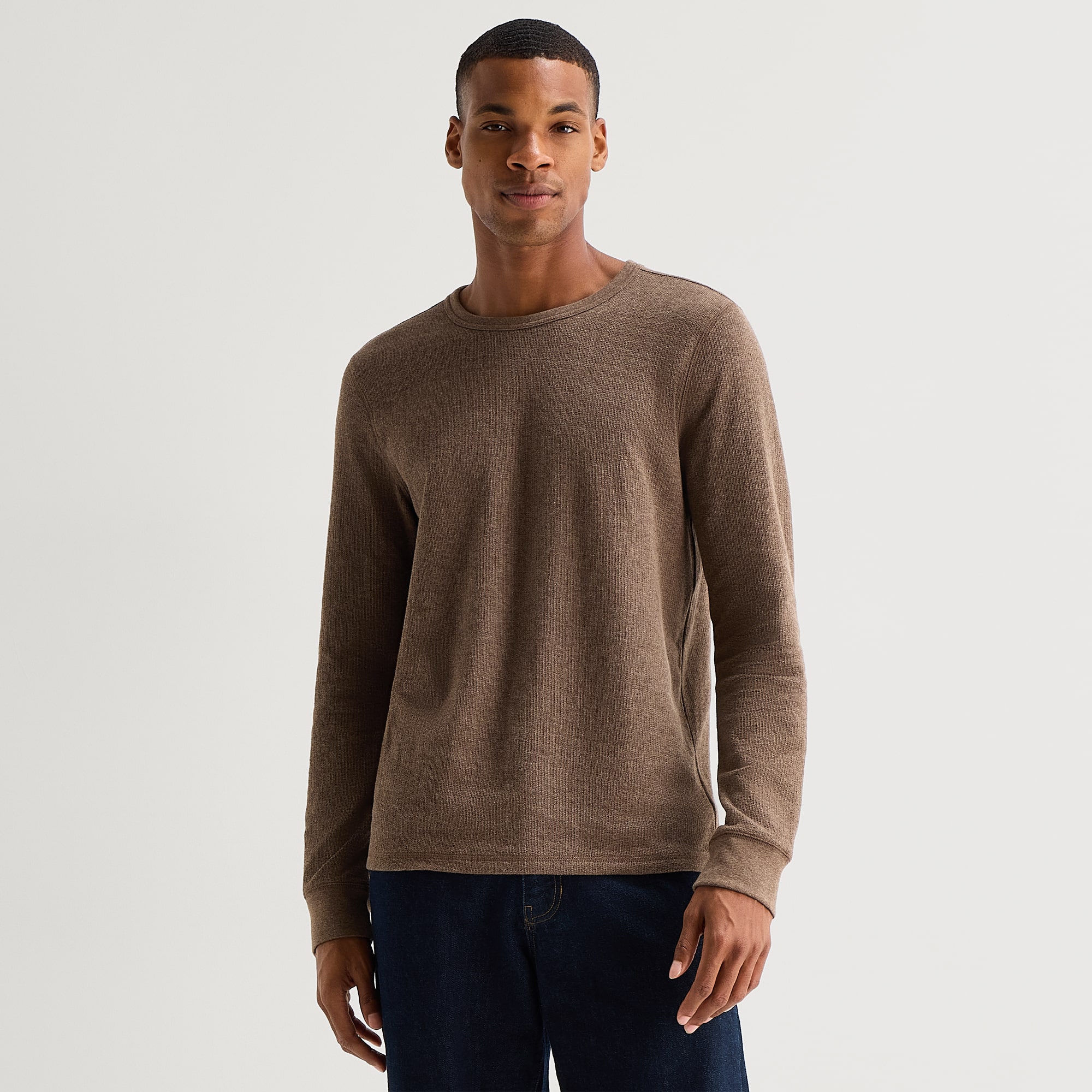 mutual weave Mens Crew Neck Long Sleeve T-Shirt