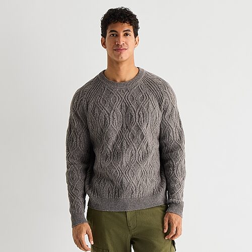 mutual weave Mens Crew Neck Long Sleeve Pullover Sweater, Xx-large, Gray
