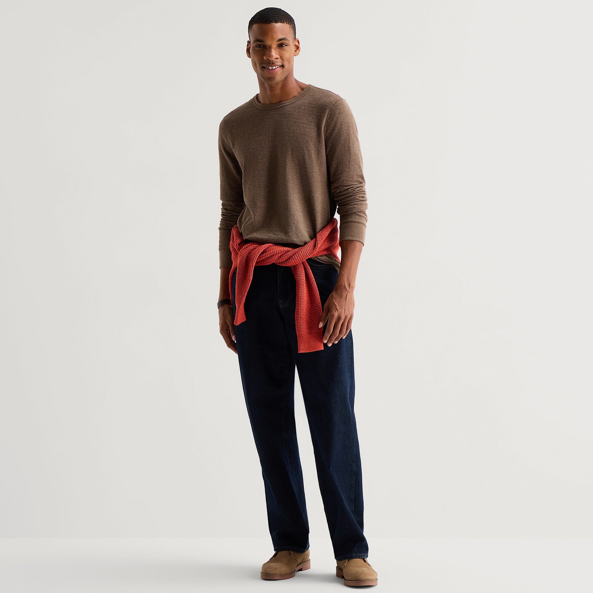 mutual weave Mens Crew Neck Long Sleeve T-Shirt