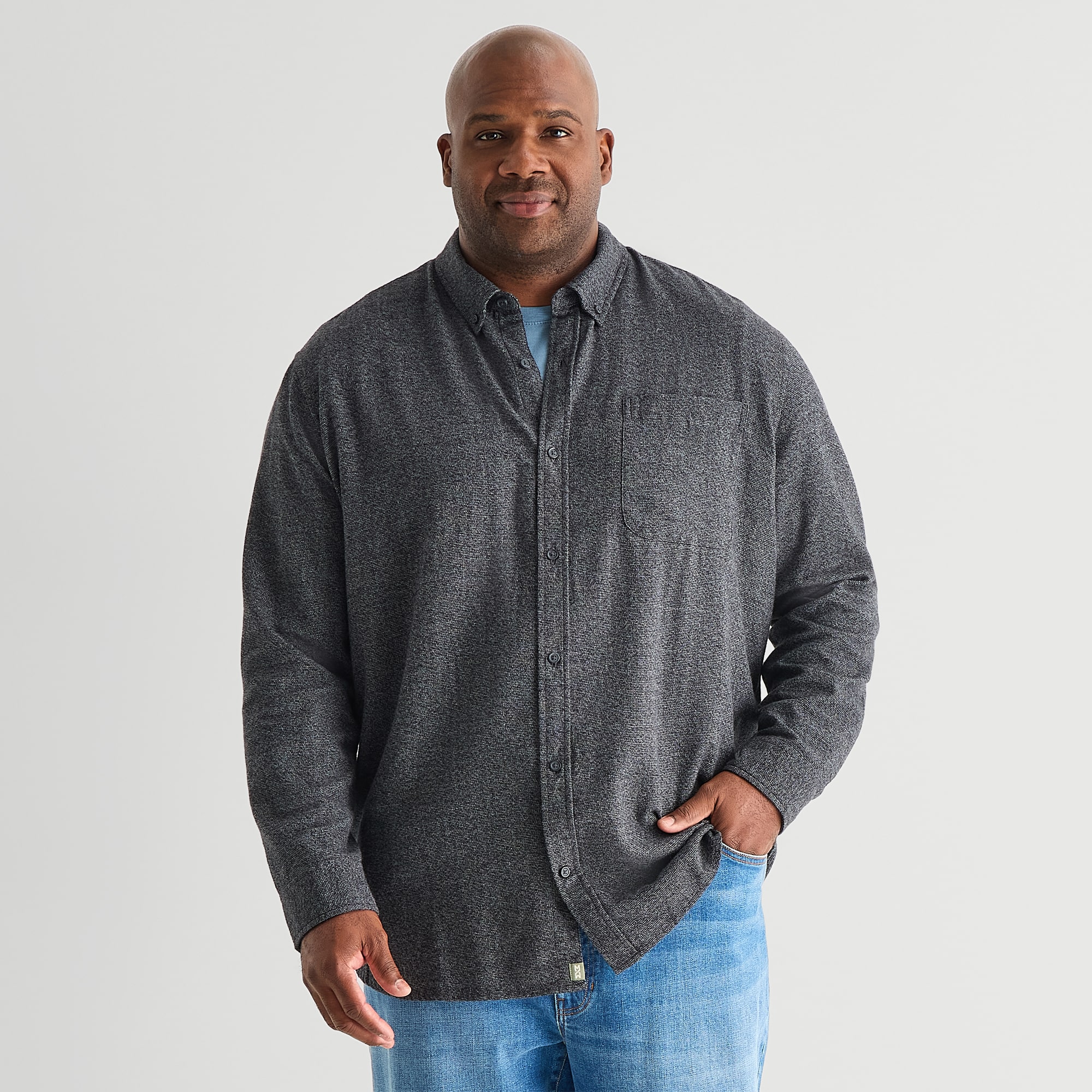 mutual weave Mens Long Sleeve Regular Fit Big and Tall Flannel Shirt