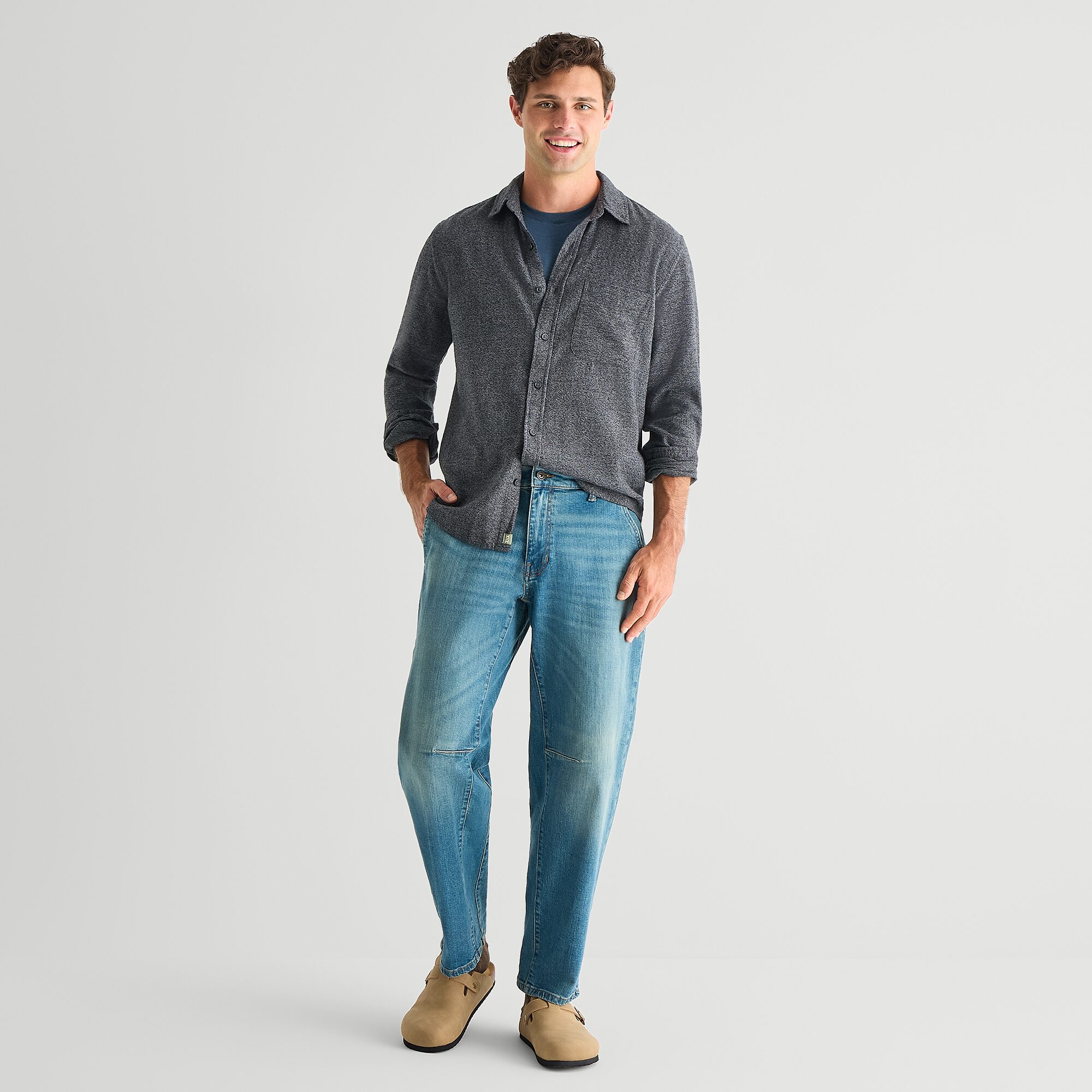 mutual weave Mens Long Sleeve Classic Fit Flannel Shirt