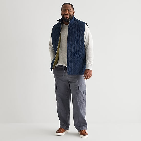 mutual weave Mens Midweight Big and Tall Quilted Vest